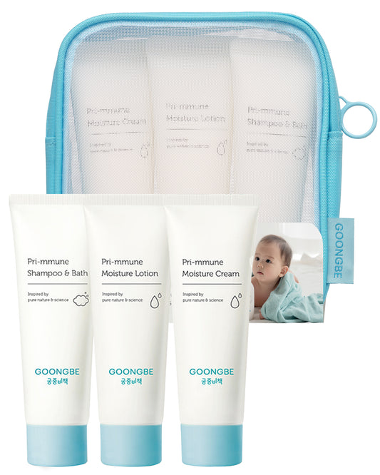 Baby Skincare Travel Set - Shampoo & Bath, Moisutre Lotion, Cream
