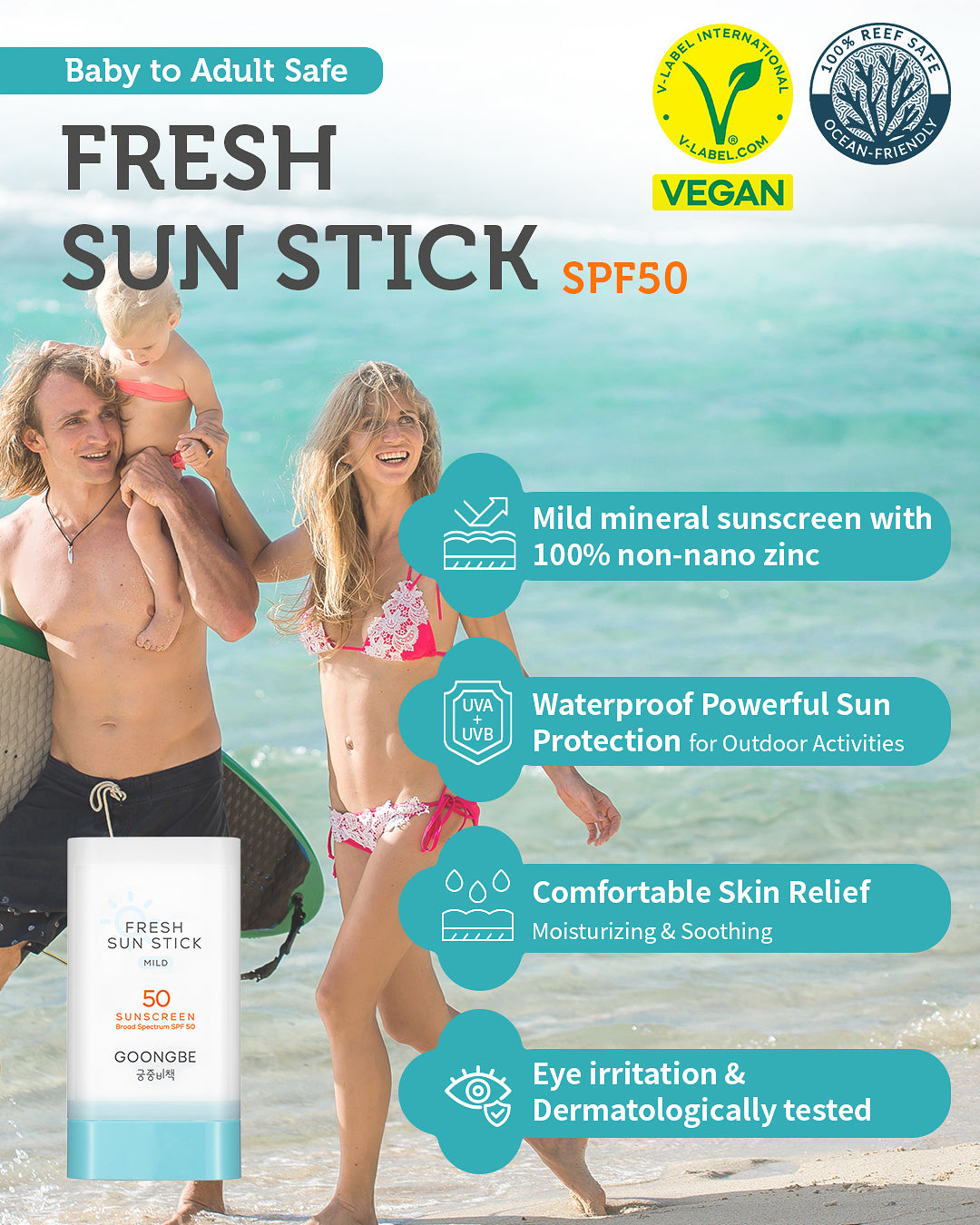 Fresh Sun Stick Mild SPF 50, 0.49 oz.