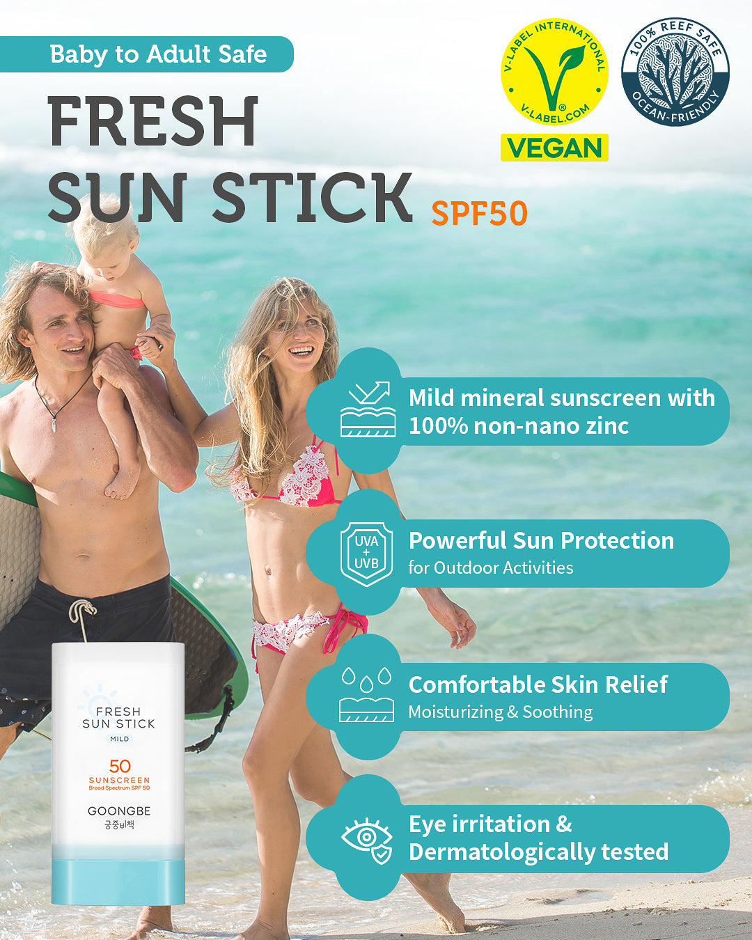 Baby Kids Sun Lotion SPF 40 & Sun Stick SPF 50, 2.82oz & 0.49oz
