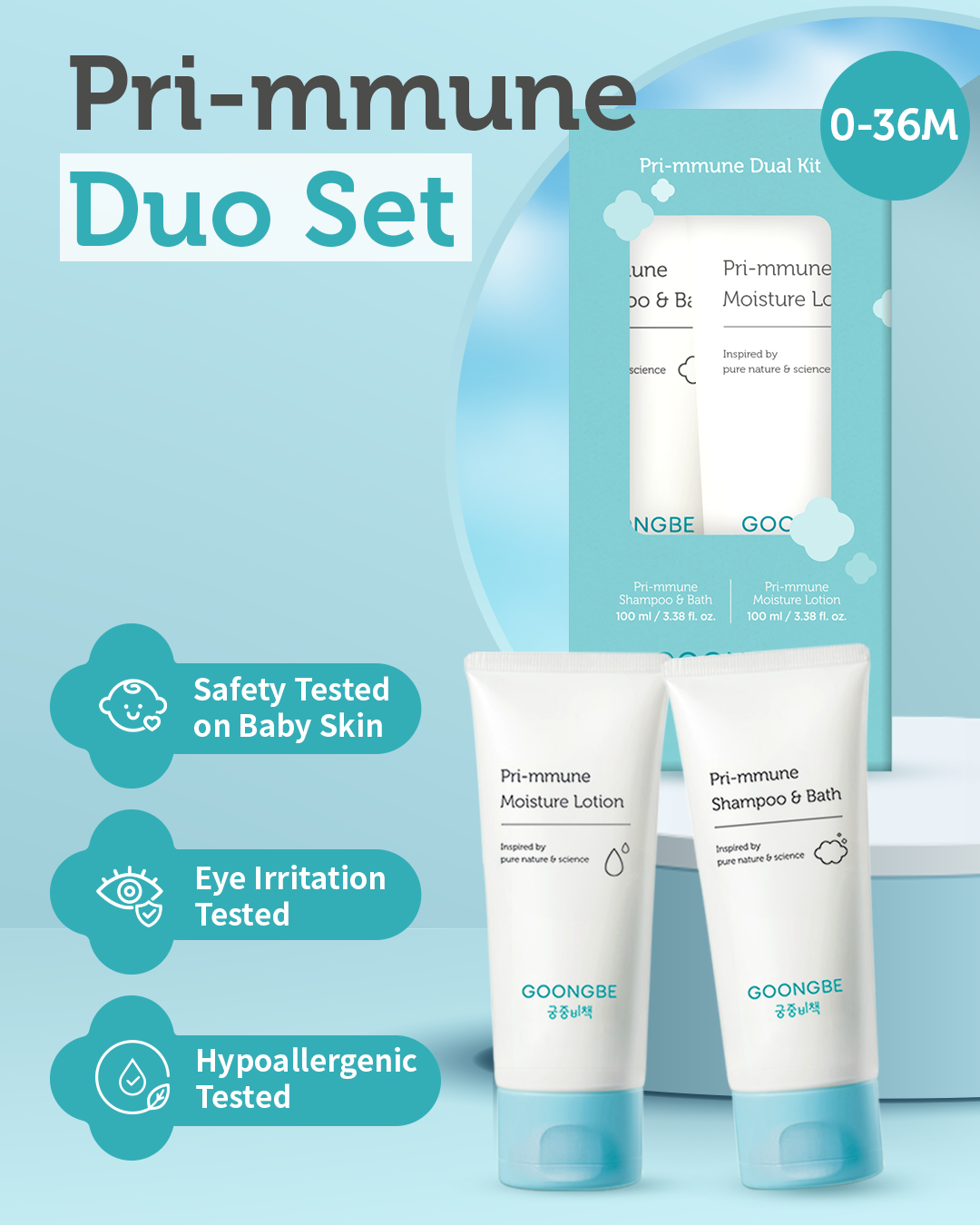 Baby Skincare Duo Set - Shampoo & Bath, Moisutre Lotion