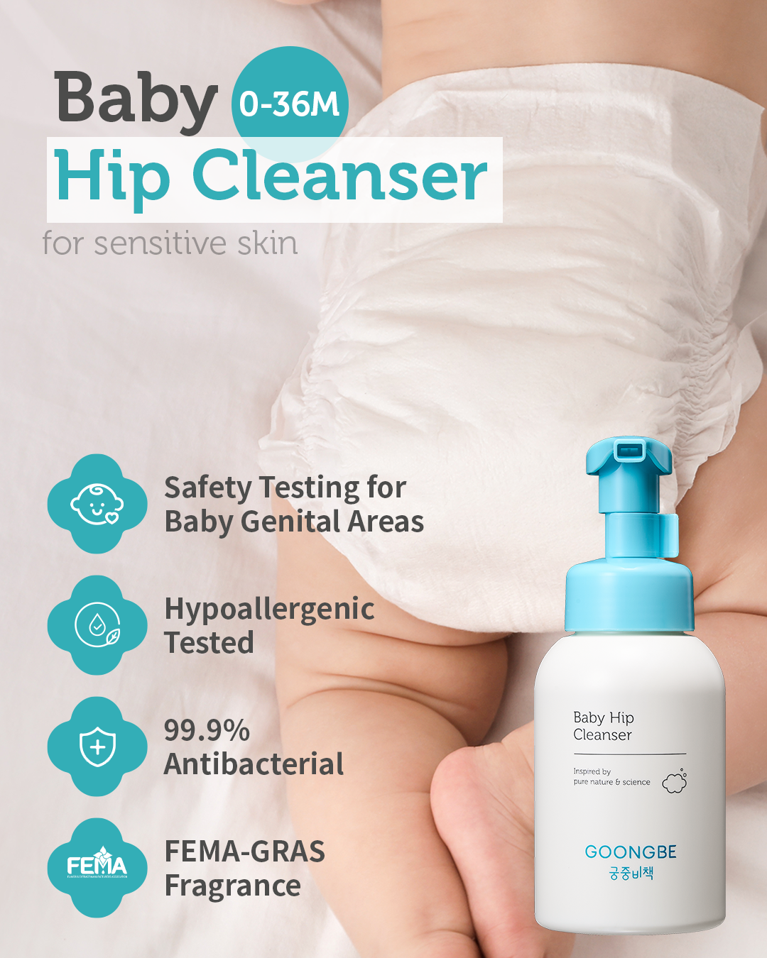 Baby Diapering Cleanser, 10.1 fl.oz.