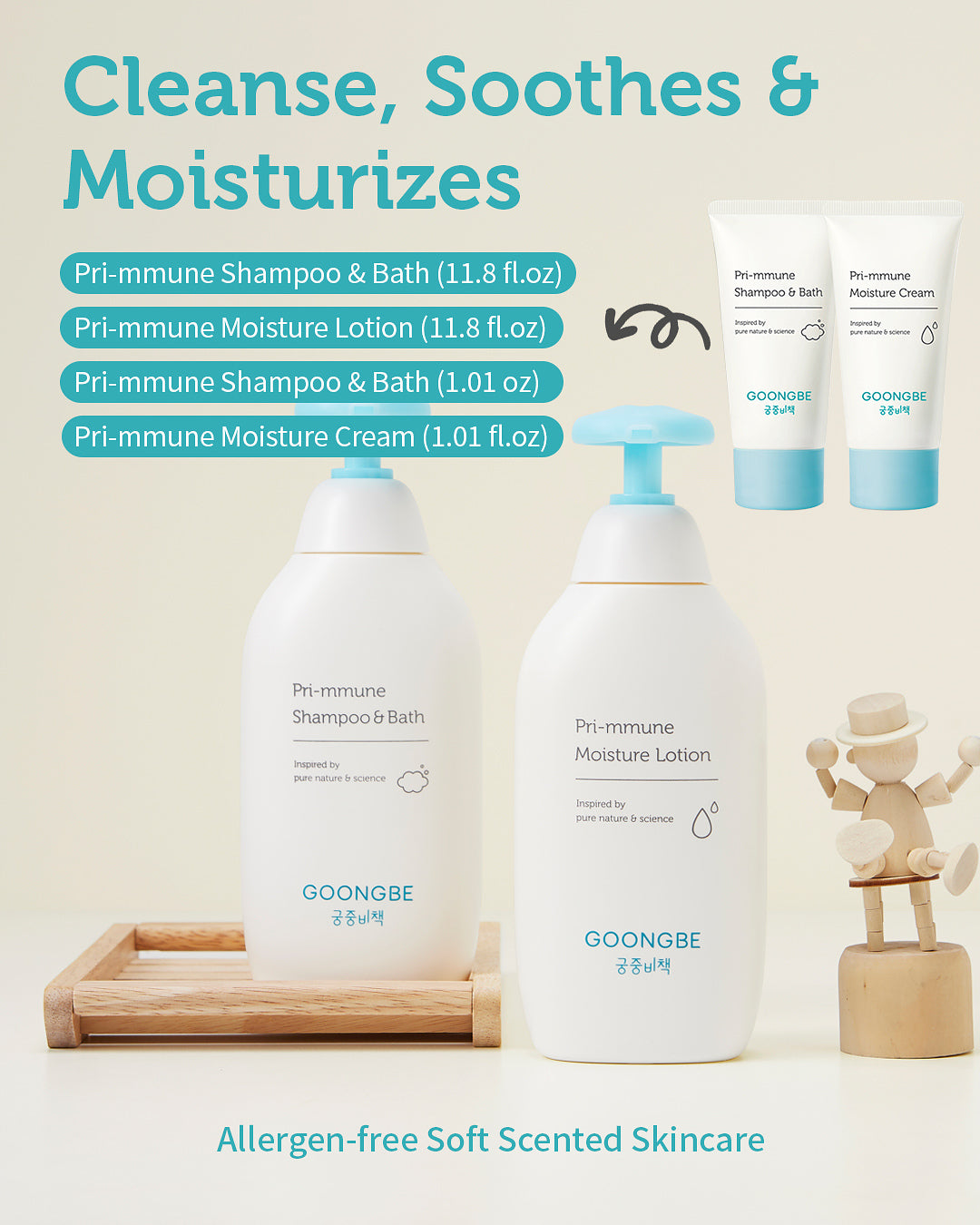 Baby Skin Care Gift Set - Shampoo & Bath, Moisutre Lotion, Cream