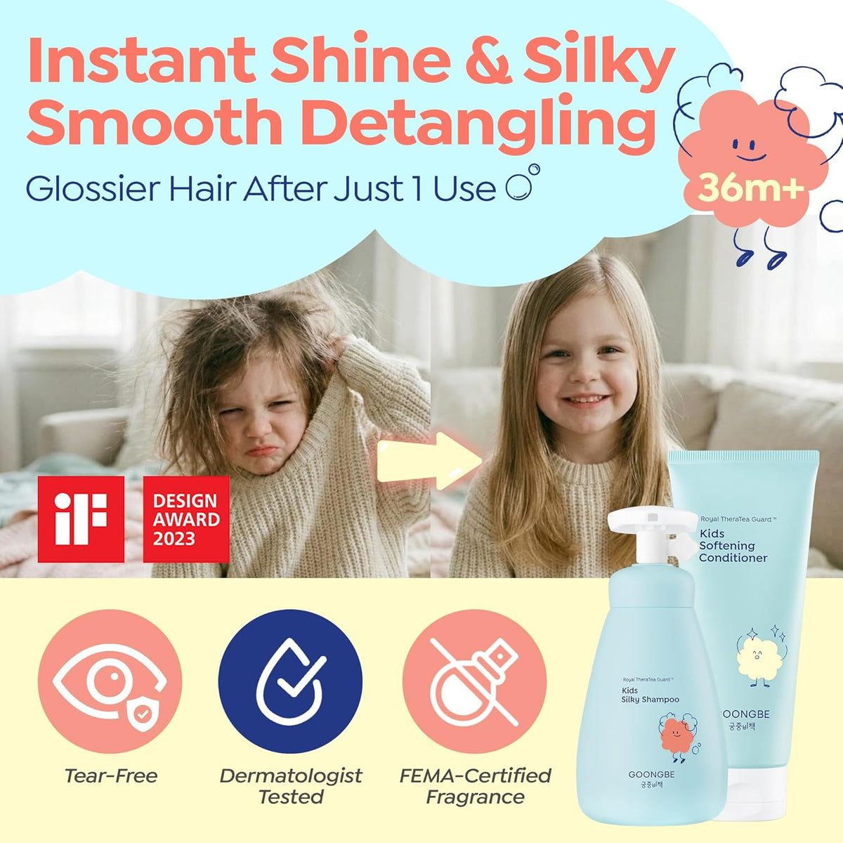 Kids Silicone-Free Silky Shampoo & Conditioner Set Duo