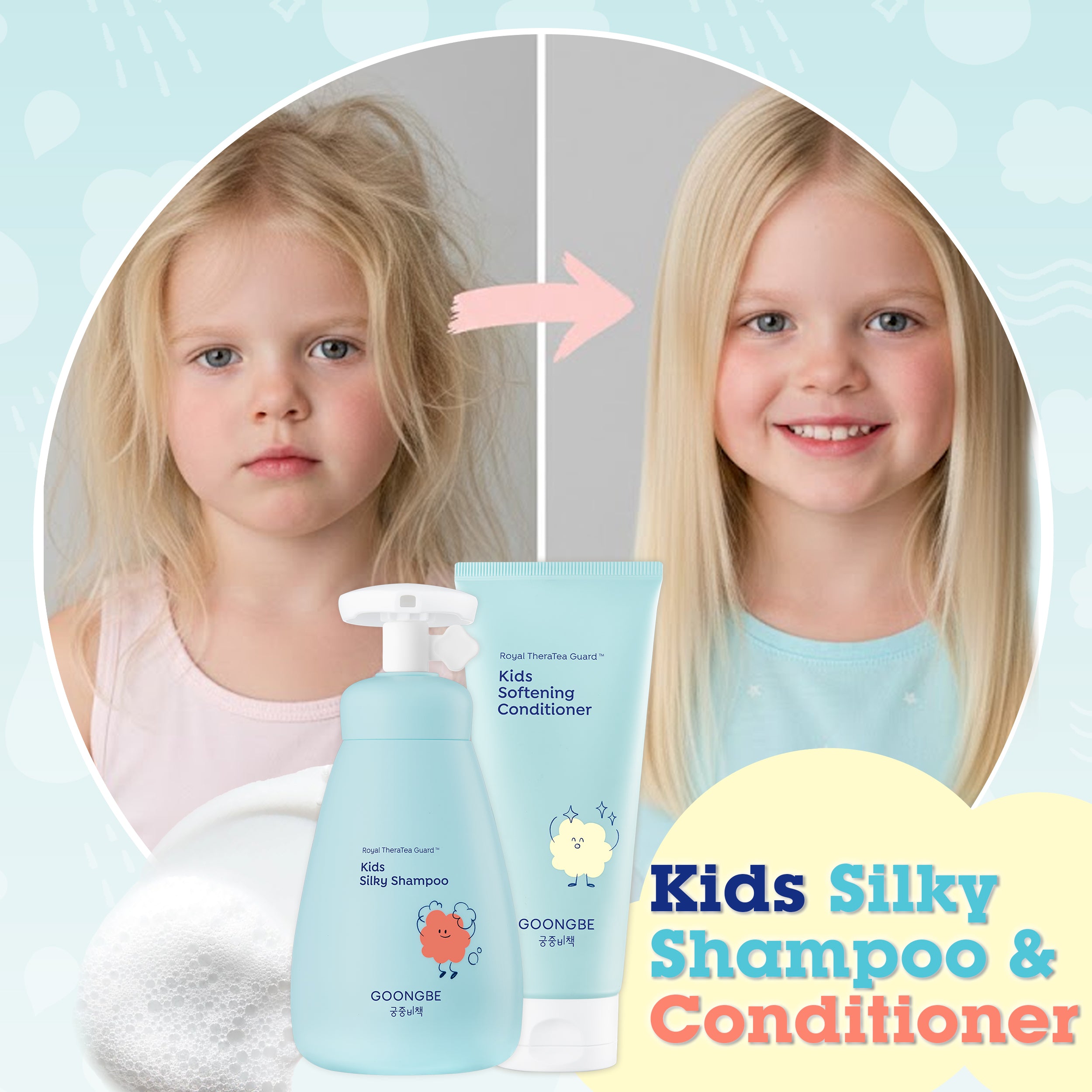 Kids Silicone-Free Silky Shampoo & Conditioner Set Duo