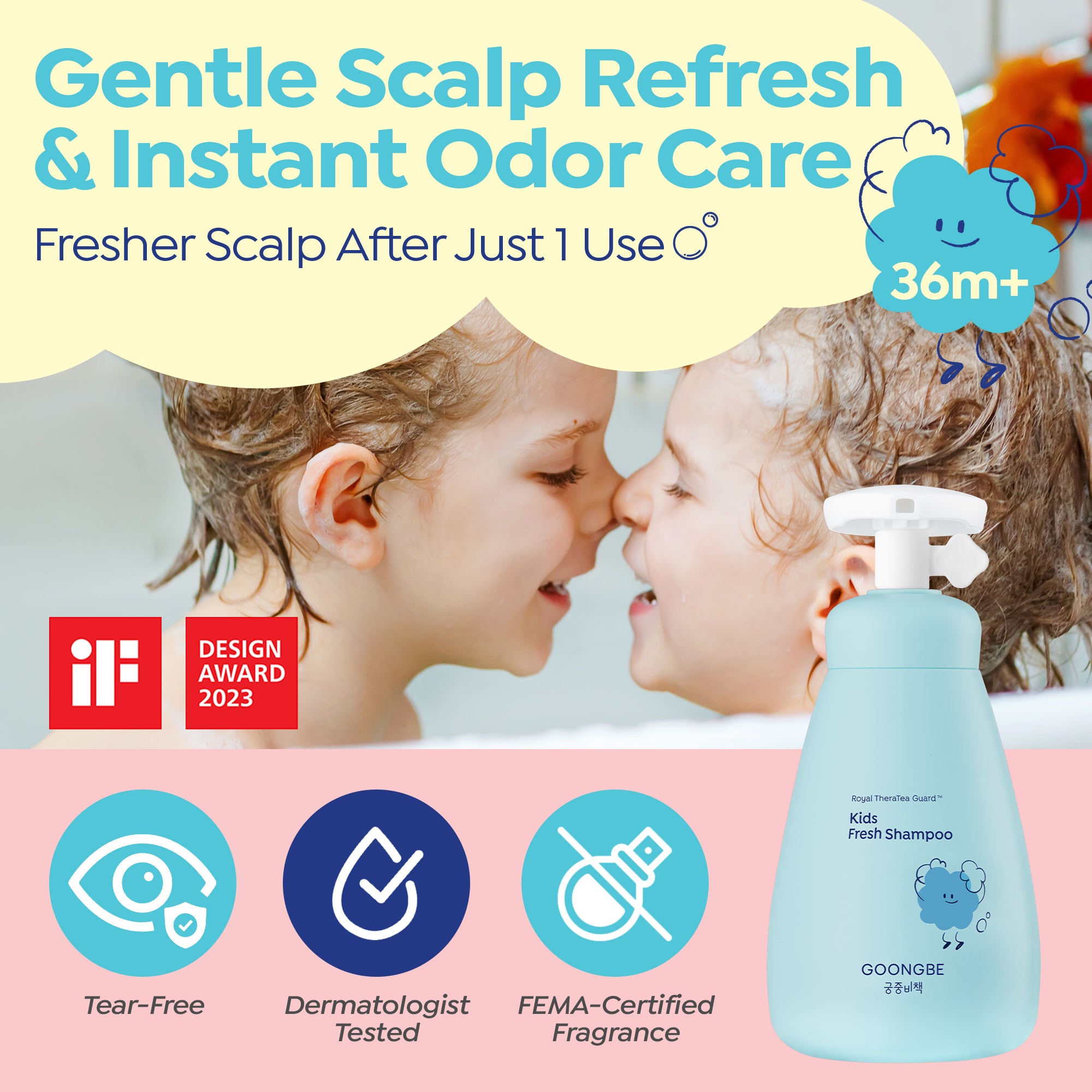 Kids' Korean Silicone-Free Low pH Fresh Shampoo & Conditioner 10.1 fl.oz & 6.76 oz