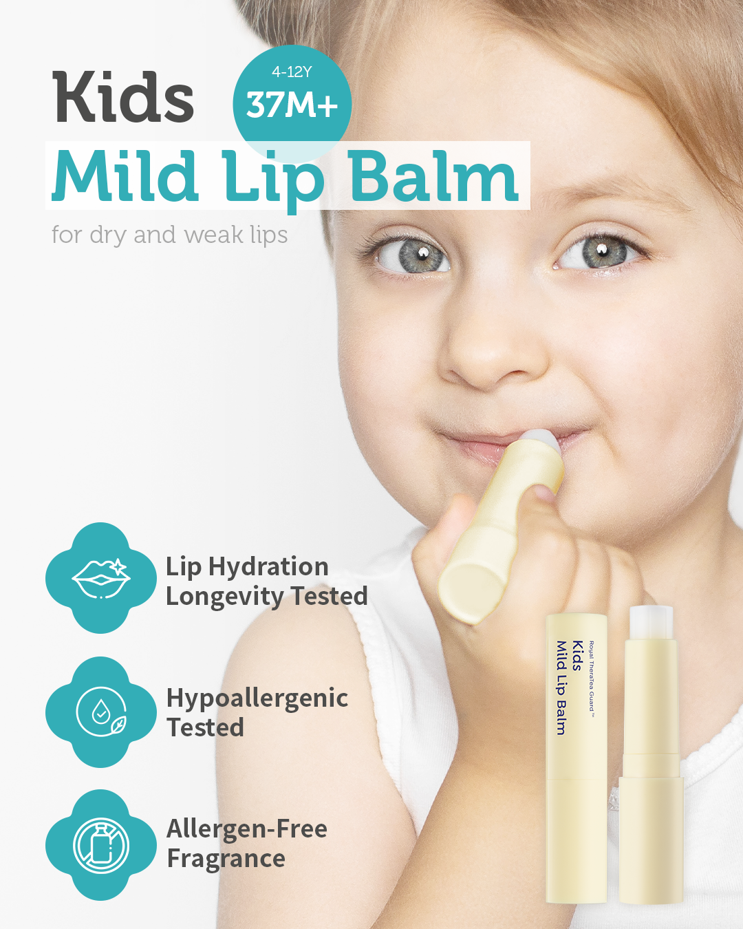 Kids' Moisture Lip Balm, 0.1oz.